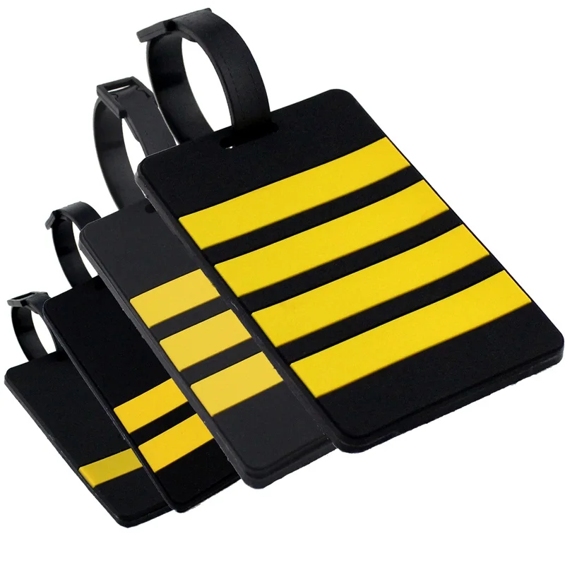 Фото Резиновая сумка для багажа Captain's Epaulette Airplane, Индивидуальная сумка для пилота, дорожный аксессуар №1