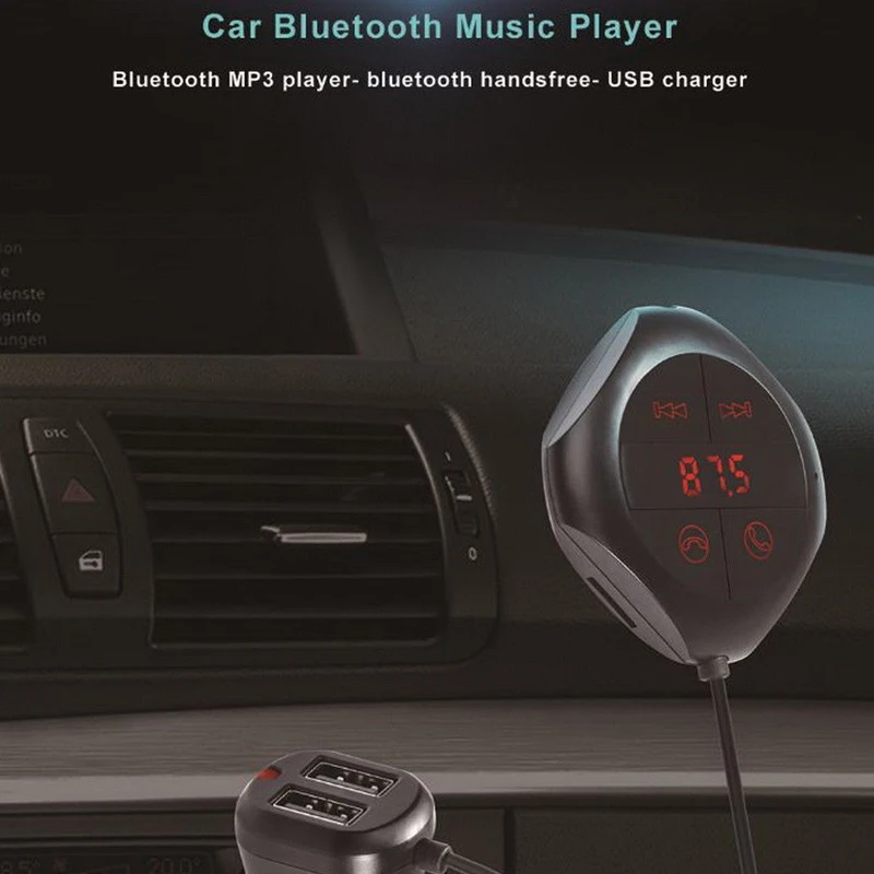 Автомобильный комплект громкой связи Bluetooth с двумя USB, Автоматический линейный аудио вход, lcd SD магнит, беспроводной автомобильный Bluetooth fm-передатчик, MP3, fm-плеер