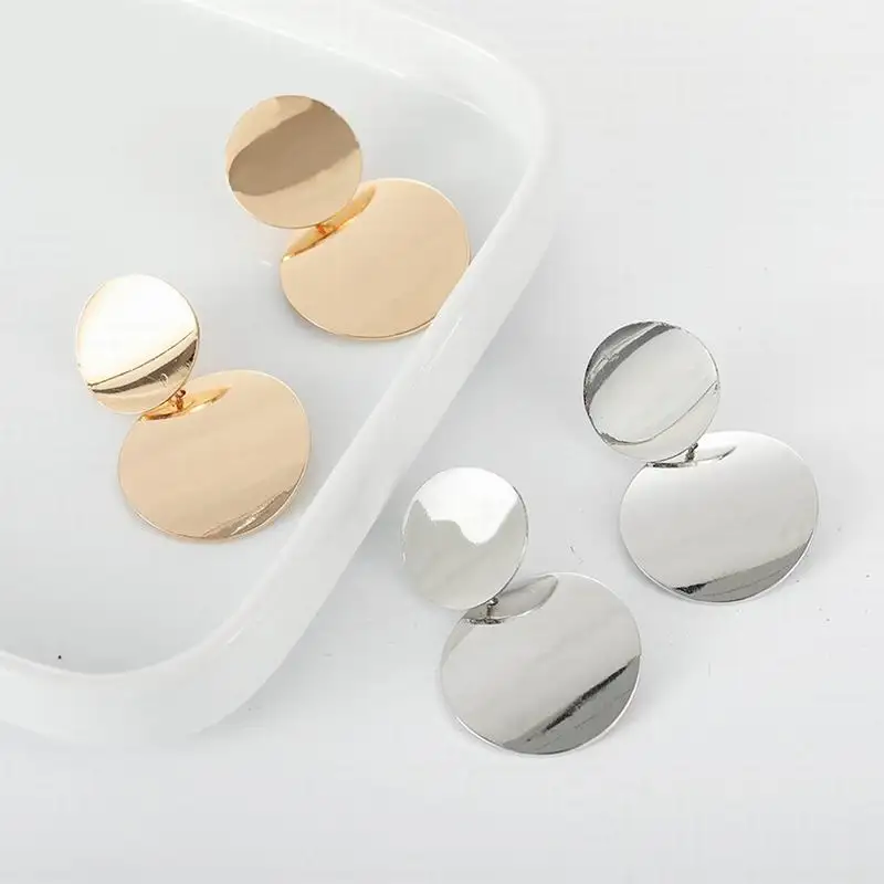 2019 Европейская американская мода преувеличенный металлический диск ювелирные