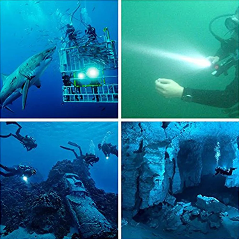 Asafee Diver фонарь CREE XML L2 светодиодный водонепроницаемый фонарик для подводного плавания 100 м фонарь es с батареей и зарядным устройством