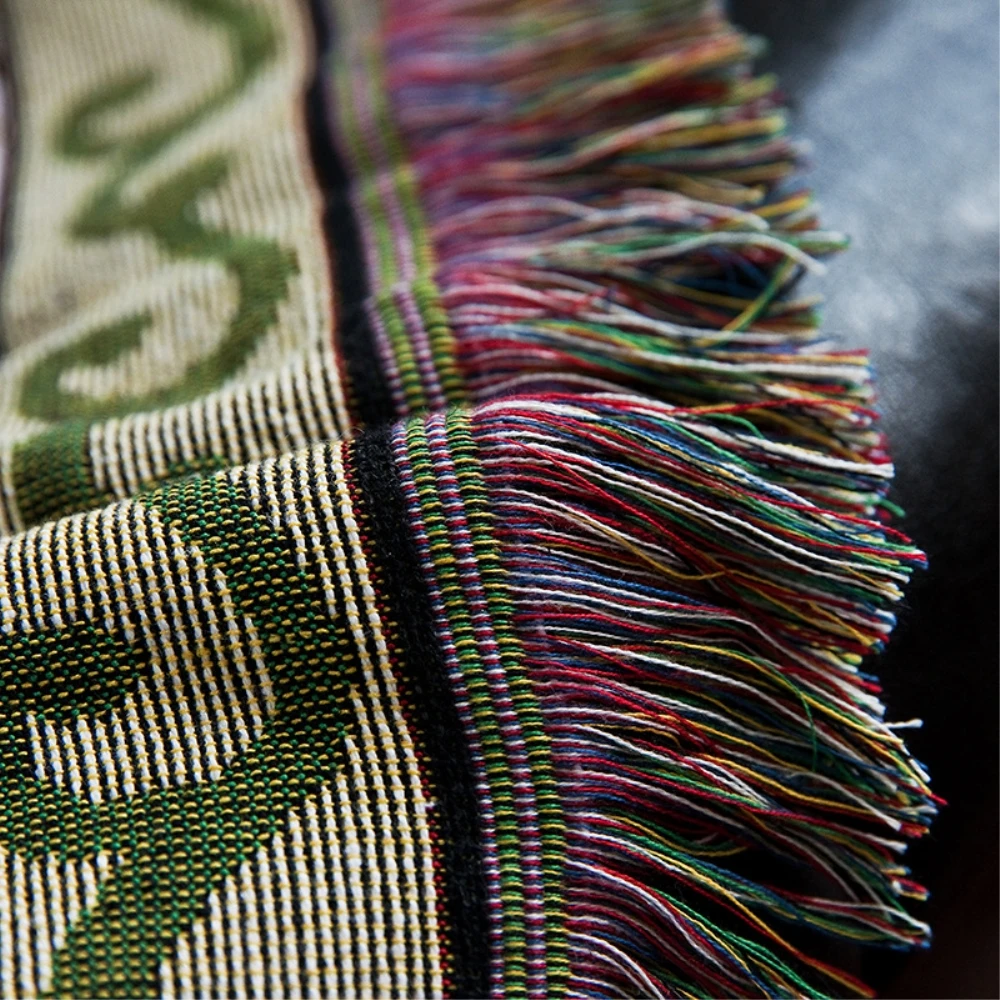 

RAYUAN Multi-function 100% Cotton Floral Throw Double Faced Crochet Thread Blanket Sofa Chair Bed Cover Tapestry Carpets Towel