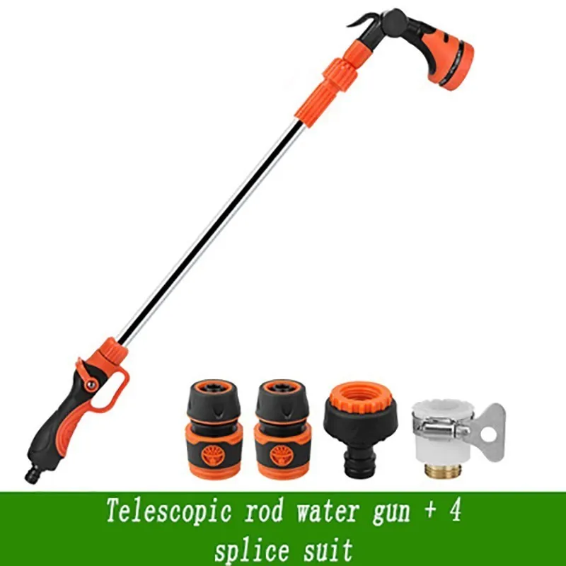 Water Gun Connector Telescopic Long Pole Washer Water Gun Spray Durable Powerful High Pressure Power Water Gun Car Wash Jet Watering Kit - Цвет: Water Gun Connector