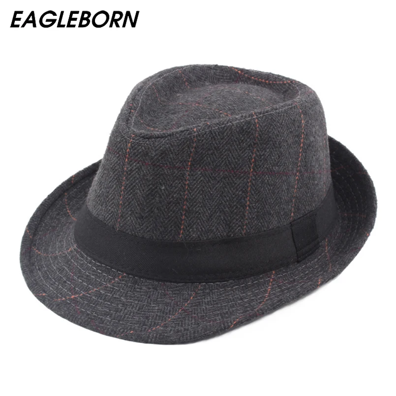 EAGLEBORN брендовые новые модные чистые мужские шапки с широкими полями фетровые
