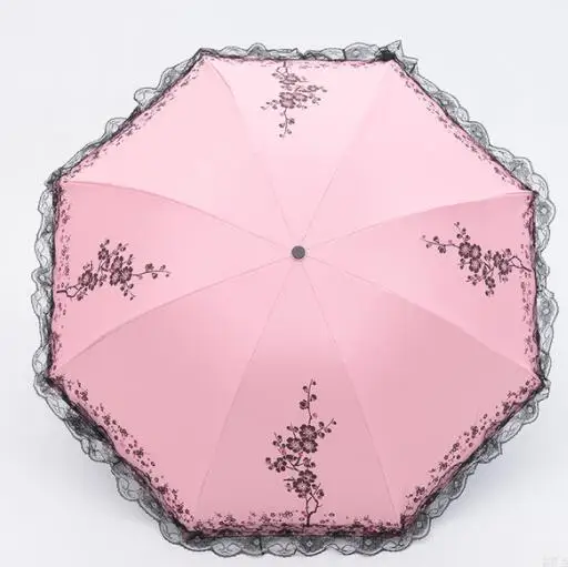Художественные кружевные зонтики Sakura Женский трехслойный зонт для дождливой