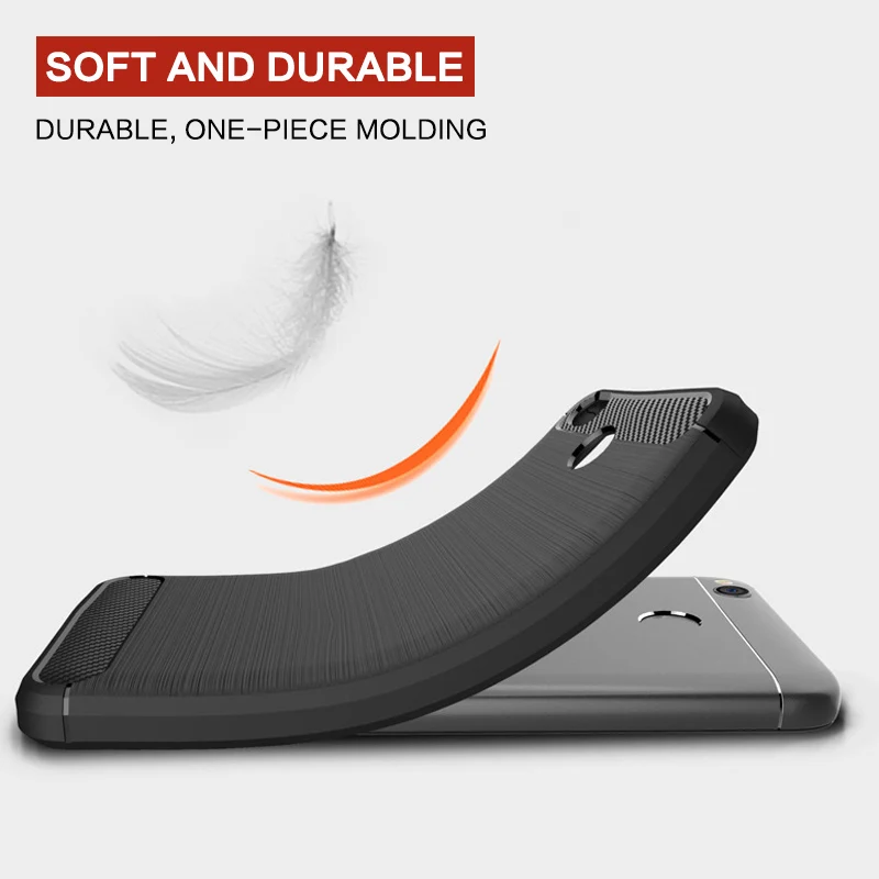 For Xiaomi Redmi 4X Case Cover Carbon Fiber Bumper Rugged Shockproof TPU Silicone Protector |
