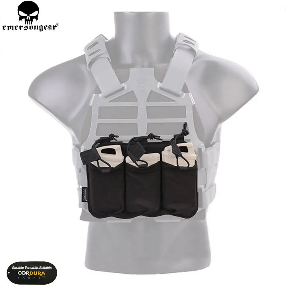Сумка для магазина EMERSON Triple SS Vest 5 56/7 62 сумка Emersongear Tacrical Mag Pouch Multicam Black EM6402| |