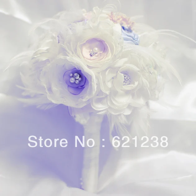 

7 inch DIY organza flowers bouquet/Elegant bridal bouquet / brooch Eugen bouquet / wedding bouquet of lavender cloth