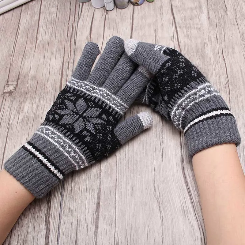 Женские и мужские шерстяные вязаные перчатки M MISM рождественские унисекс на
