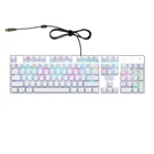 Игровая клавиатура Eagle Z-88Mechanical, тактильные коричневые переключатели, RGB-подсветка, алюминиевая компактная эргономичная белая клавиатура с 104 клавишами