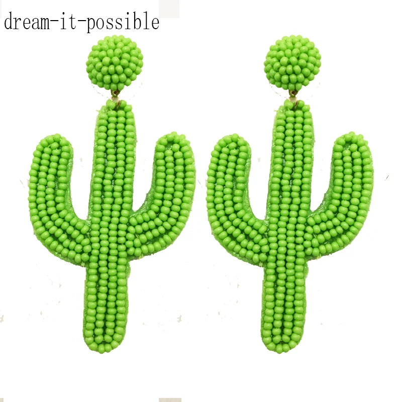 Женские серьги капельки Dream it possible большие и длинные ручной работы с зелеными