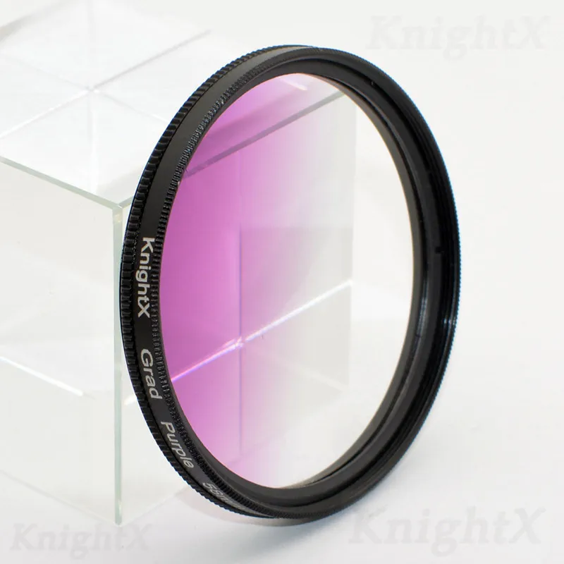 Grad Purple KnightX цветной фильтр УФ nd поляризатор CPL для nikon canon grijsfilter vierkant d60 450d lente 1000d цифровой камеры 58 67 77 мм - Цвет: Grad Purple