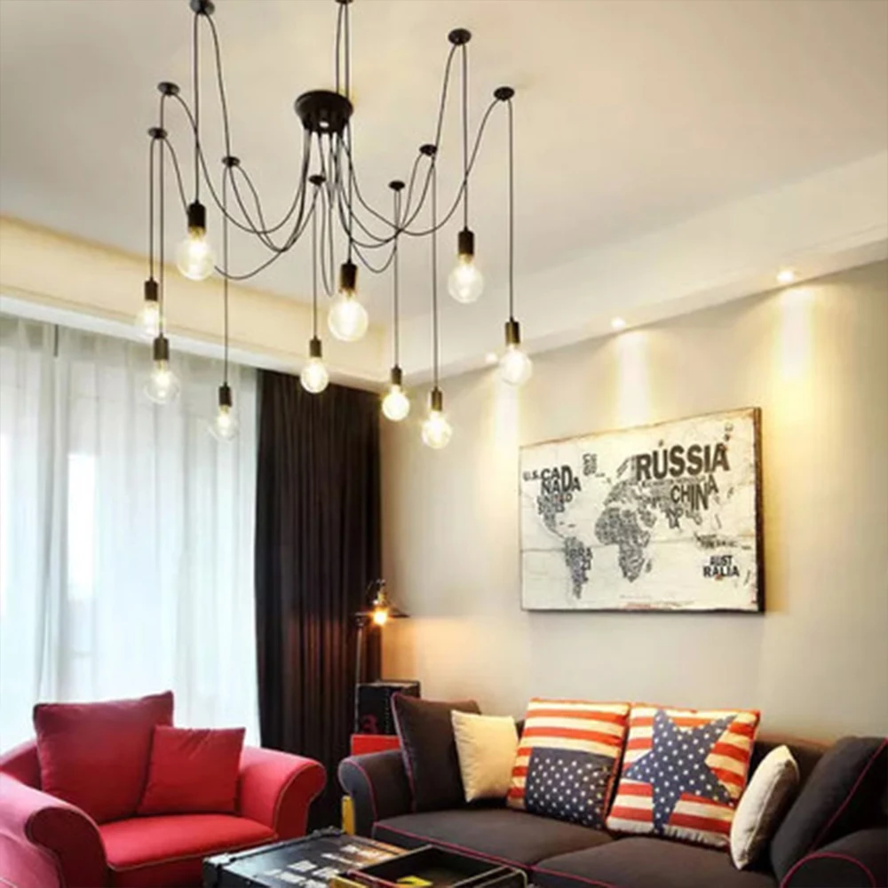 Потолочная люстра luminaria в скандинавском стиле с лампочками Эдисона E27 винтажная