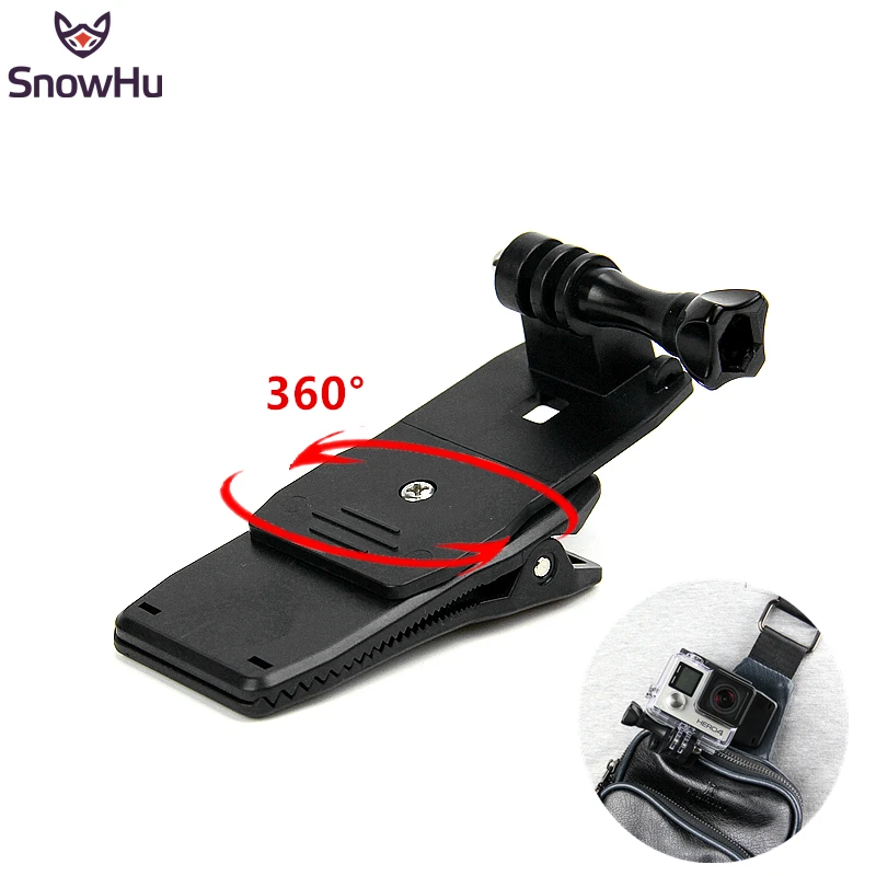 Аксессуары snowhu для GoPro вращающийся рюкзак на 360 градусов с зажимом для крепления на шляпу для Go Pro Hero 8 7 6 5 4 xiaomi yi 4k GP138A