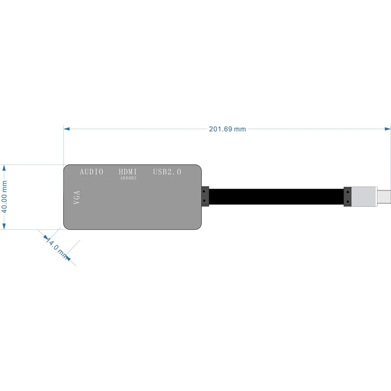 Usb C type к Hdmi Vga 3 5 мм аудио адаптер в 1 конвертер кабель для ноутбука Macbook Google|USB-хабы| |
