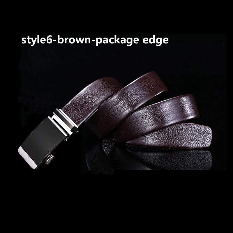 style6 brown package Destiny Топ Натуральная кожа ремень Мужская Роскошная известных брендов высокого качества ремень мужской автоматический ремень для джинсы мужские свадебные Z - Цвет: style6 brown package