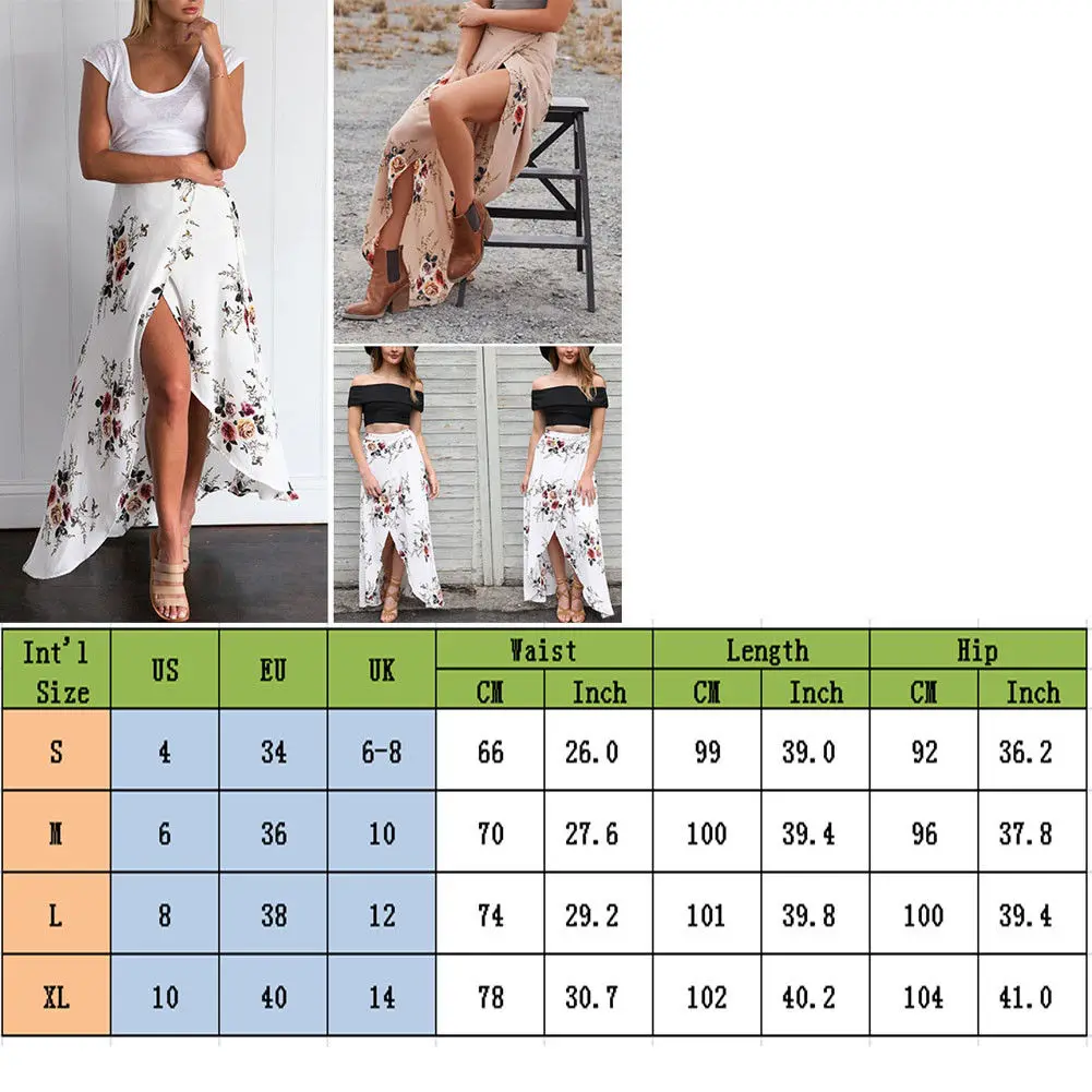 Женская шифоновая юбка с высокой талией и цветочным принтом | одежда
