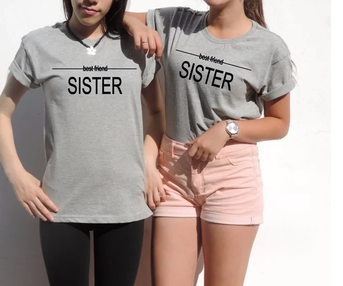 Bff футболка лучшая подруга сестра в стиле tumblr эстетическое Девушки Мода t