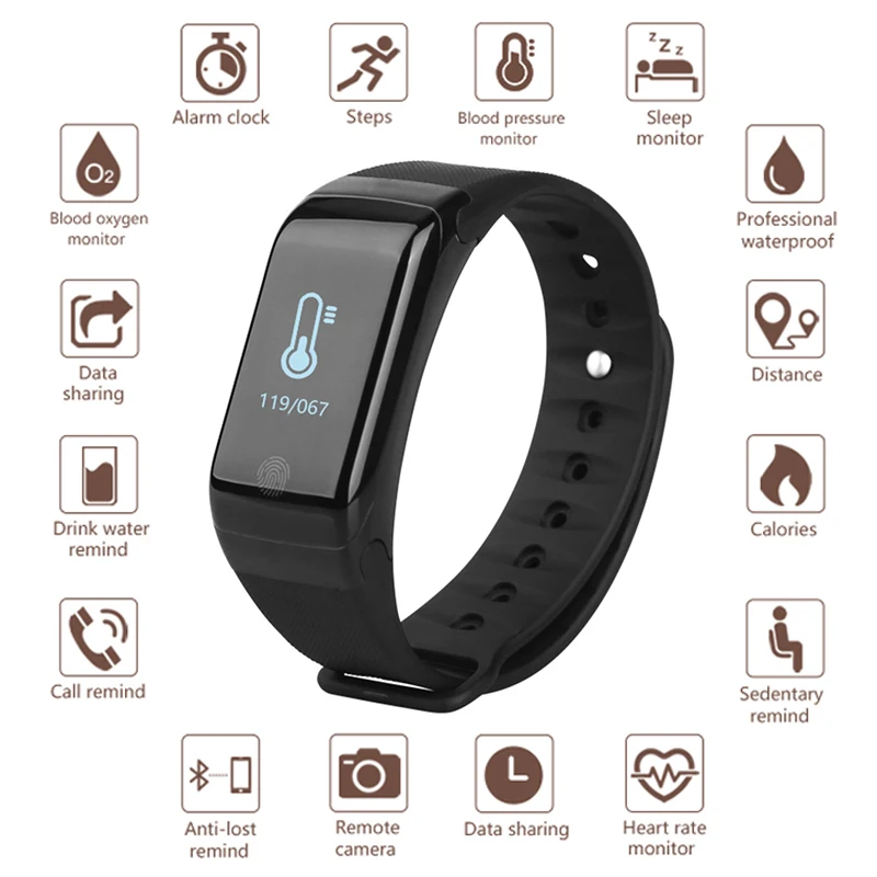 Новые умные часы пульсометр кровяное давление фитнес трекер Smartwatch мужские
