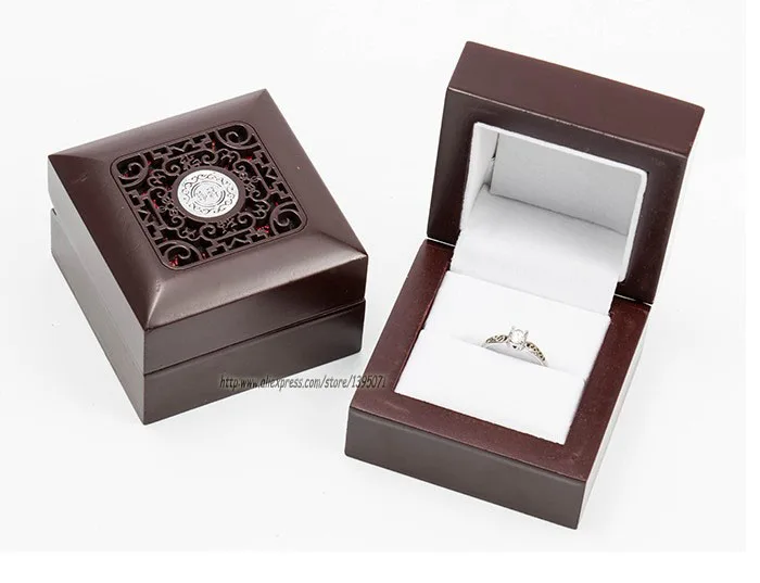 Ring Box 6 шт./лот коробка для ювелирных изделий с красными красками деревянное кольцо кулон ожерелье браслет коробка держатель ювелирных изделий - Цвет: Ring Box