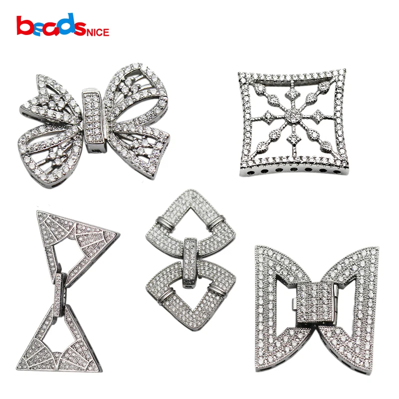 

Beadsnice драгоценности из чистого искусственного серебра, фианита, ювелирные изделия «сделай сам», складывающаяся застежка, звено ювелирных изделий, ID35282