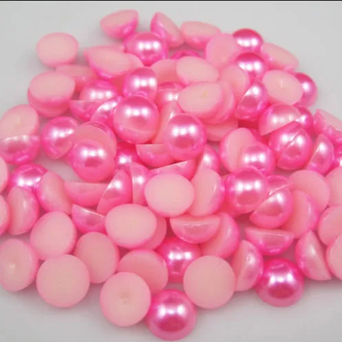 deep pink 5000 шт. белый/слоновая кость/фиолетовый/золото 4 мм полукруглый ABS с искусственным жемчугом Бусины без каблука сзади для судов Палочки цвета - Цвет: deep pink