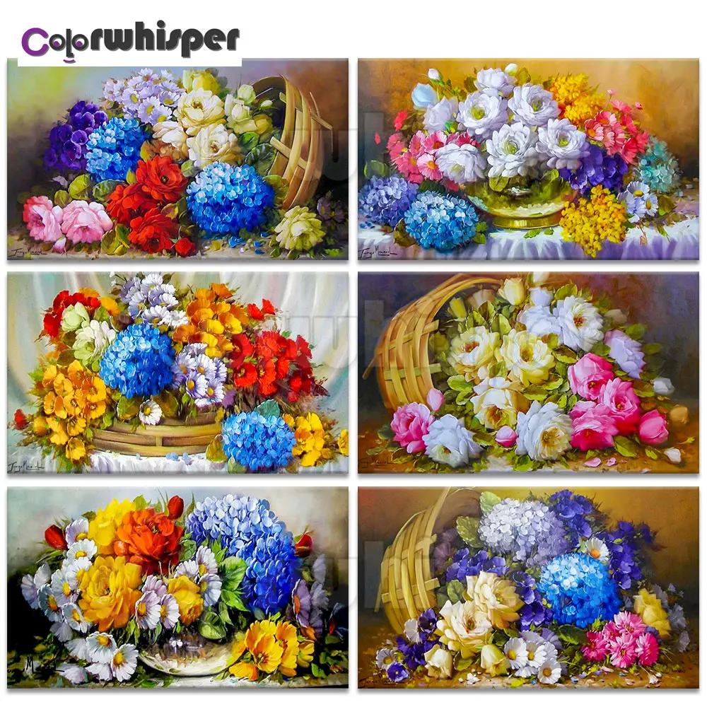 Алмазов картина камни в форме ромба/круглыми стразами Цветочная корзина