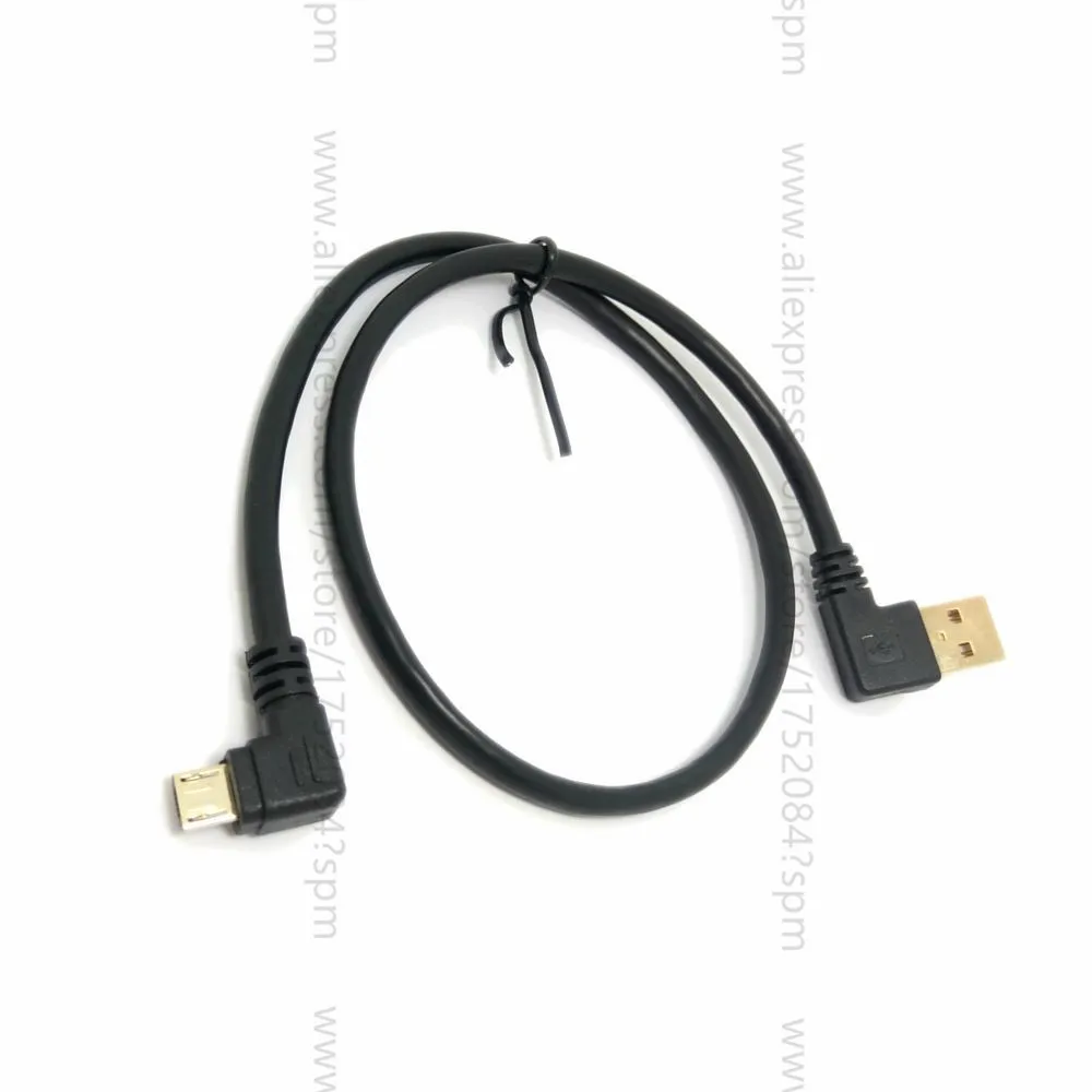 Высококачественный позолоченный штекер короткий 90 градусов левый угол USB A на Micro