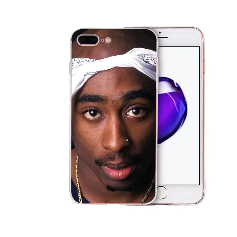 Мягкий силиконовый чехол для телефона iphone X XS XR XSMAX 6S 6 7 8 plus 5s 5 se Pop hip-hop singer 2Pac TPU