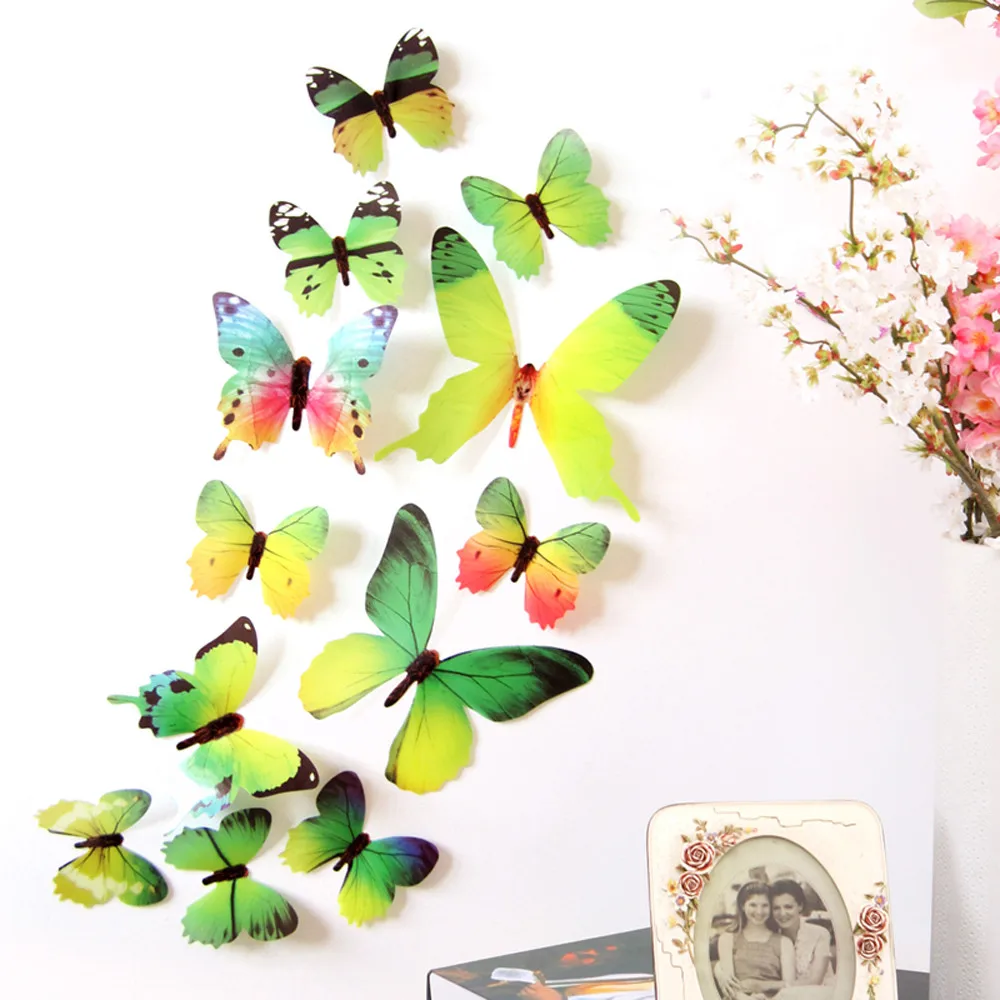 5 цветов DIY 3D стикер s Настенная Наклейка Бабочка домашний декор украшения комнаты