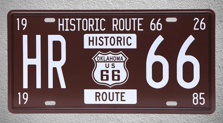 1 шт. Route 66 Oklahoma USA автомобильные номерные знаки оловянные для гаража настенные