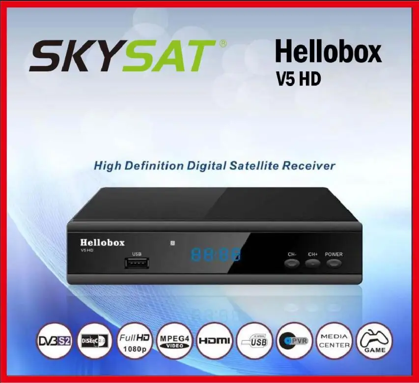 Hellbox V5 HD DVB S2 ресивер поддерживает автоматический roll PowerVu Biss 2 года афера CCCamd Newcamd