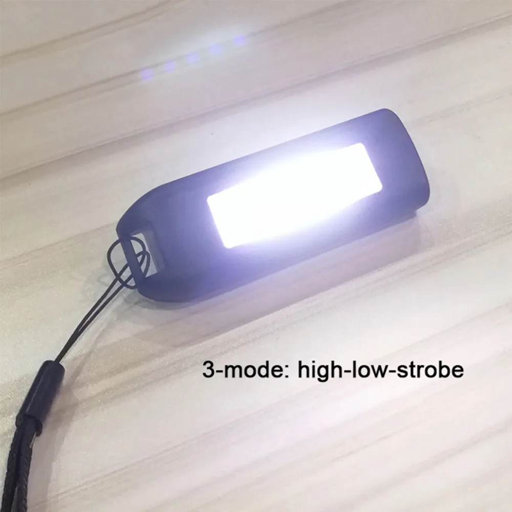 Черный мини брелок светодиодный фонарик USB Перезаряжаемые Портативный COB