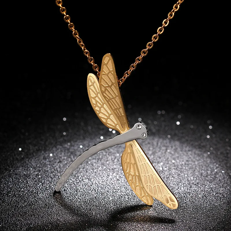 Стильное женское ожерелье из титановой стали Dragonfly | Украшения и аксессуары