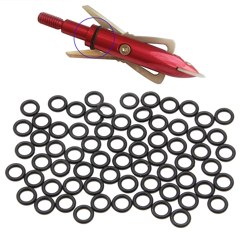 60pcs O-rings Arrowhead Rubber Ring Black Replacement Broad Heads Bow Hunt High Specifically Performance | Спорт и развлечения