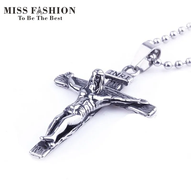 2017 Новый Серебряный INRI Классический 316L Titanium Нержавейки Стали Креста Иисус
