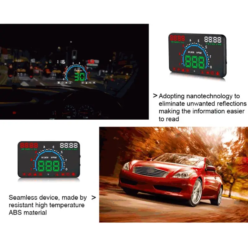 OOTDTY E350 5 8 &quotэкран HUD Автомобильная головка вверх дисплей двигатель неисправность