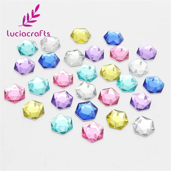 mixed color Lucia crafts 12 мм разные цвета на выбор Акриловые Плоские с оборота 2 отверстия пришивные стразы DIY Craf сумка Аксессуары для одежды 50 шт. D1406 - Цвет: mixed color