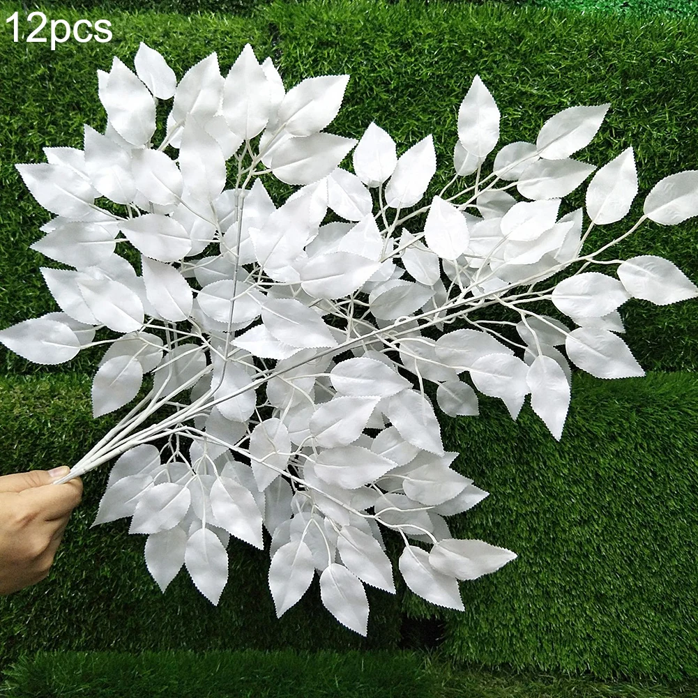 

12pcs Artificial Ficus Leaves Flower Real Touch Fake Flower 60cm Simulation Plants Home Garden Party Supplies Wedding Decoration