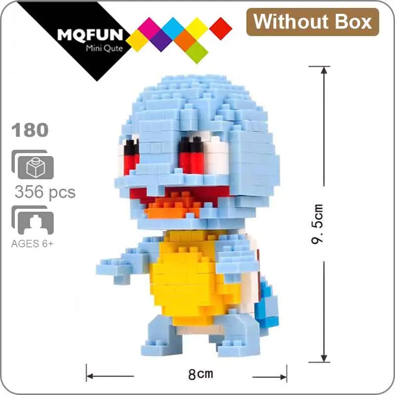 LNO 180 Without Box LNO мини блоки фигурки kawaii 3D Пикачу японский мультфильм Аниме пластиковые детали для конструктора игры DIY модели образовательных игрушек - Цвет: LNO 180 Without Box