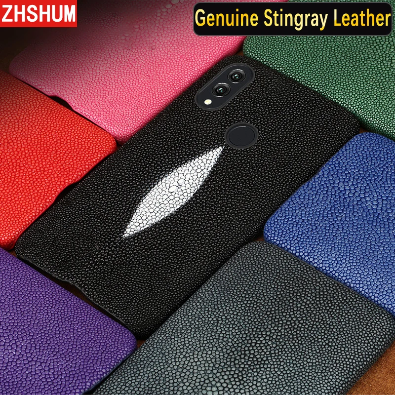 Genuine Stingray Skin Case For Huawei P20 Lite Luxury Leather Handmade Customize Full Back Cover for Honor Note 10 Note10 |