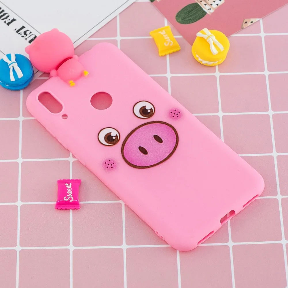 FLYKYLIN Silicone Case For Huawei Y7 Prime 2019 Y 7 Back Cover on Soft TPU Cartoon 3D Doll Toys Coque |