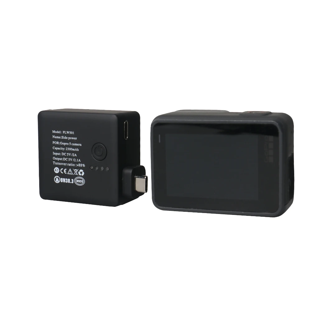 Черная дополнительная батарея для GoPro Hero 5 6 7 + водонепроницаемый корпус каркас