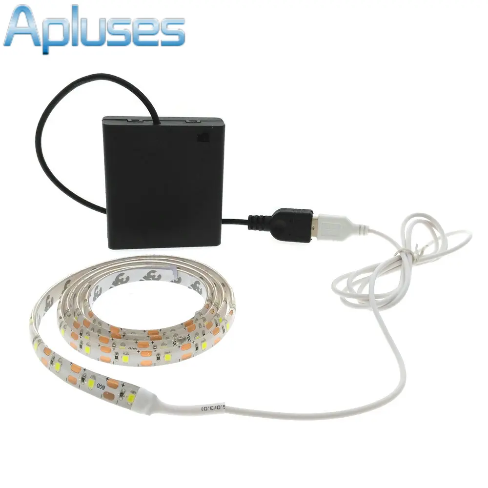 Светодиодная лента DC5V USB 2835 с батарейным отсеком RGB/теплый белый/белый цвет | Лампы