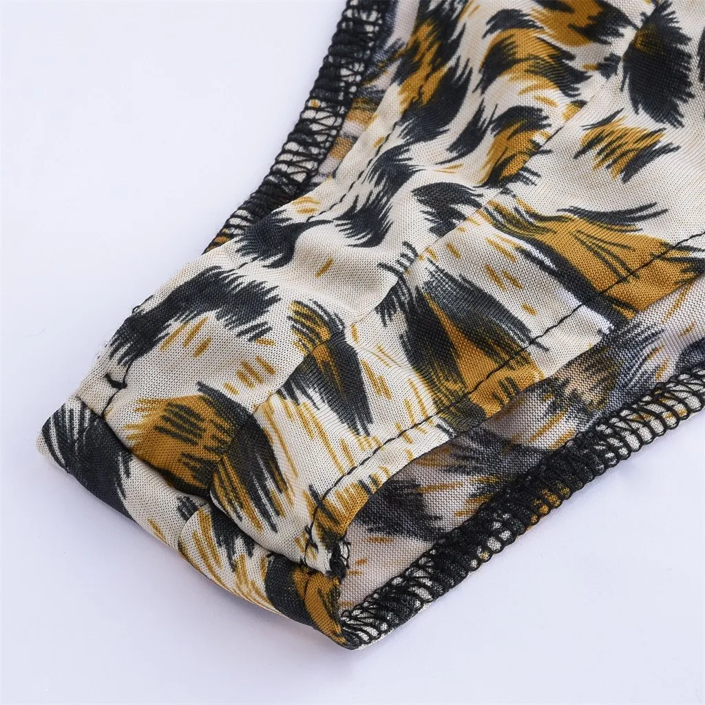 

New Women Leopard Print Sexy Lingerie Pajamas Criss-cross Backless Erotic Transparent Lingerie Costumes Underwear