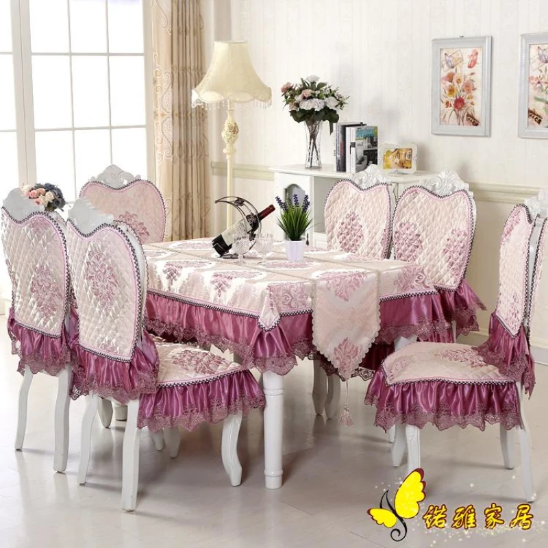 

Top Luxurious Three styles thick Rectangular Jacquard table cloth chair covers cushion chair cover lace cloth set tablecloths