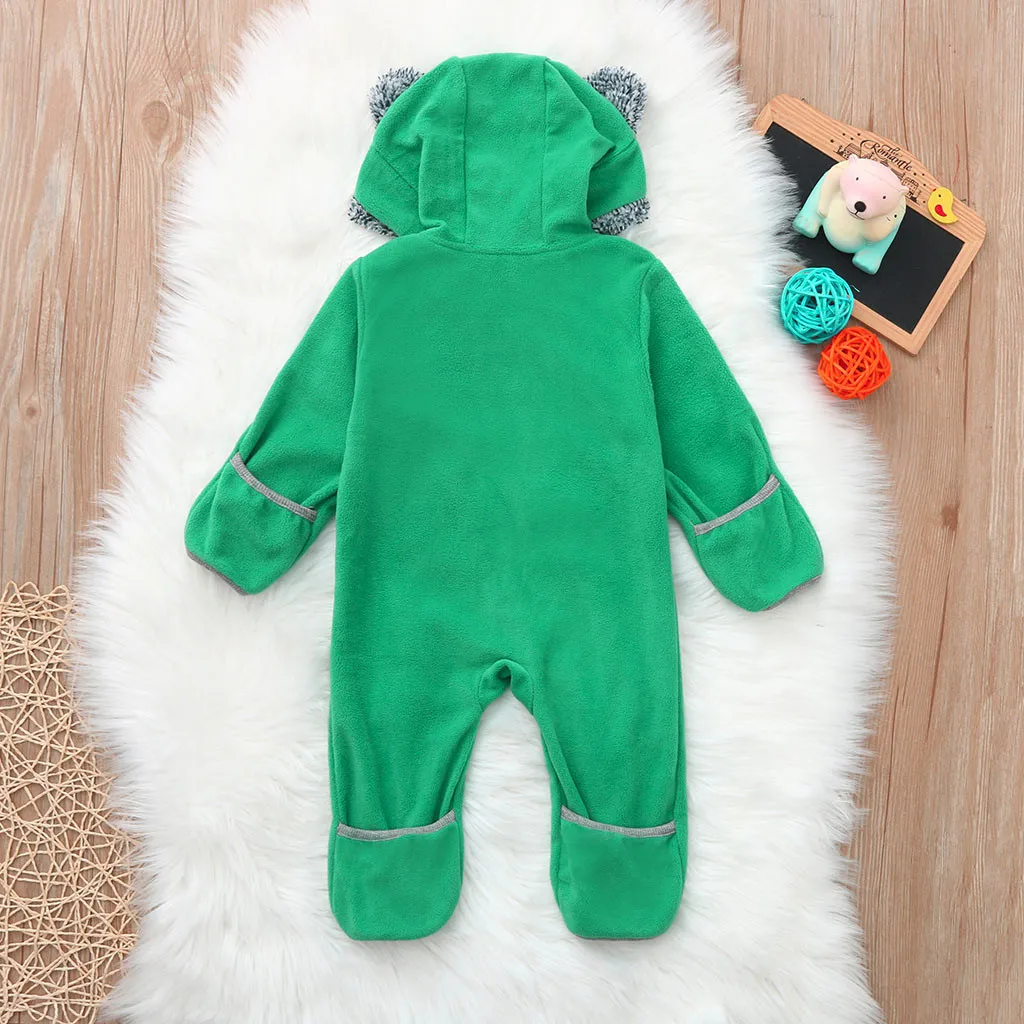 Детский комбинезон с капюшоном и ушками для маленьких мальчиков девочек одежда