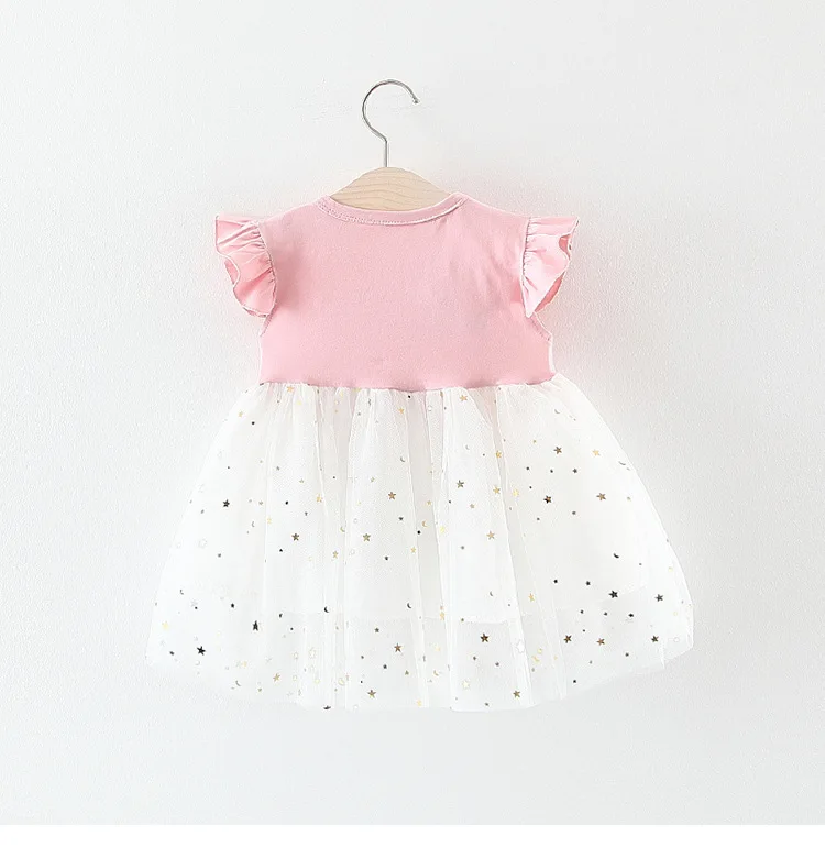 2019 Kids girl Lace Crown dress Baby Princess Stars Sleeveless kids party Summer baby wholesale clothes | Детская одежда и обувь