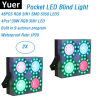 2019 newest 4 eyes 4x30w rgb full color pocket led blind light 150w led cob par party lights with 48pcs rgb 3in1 smd 5050 leds