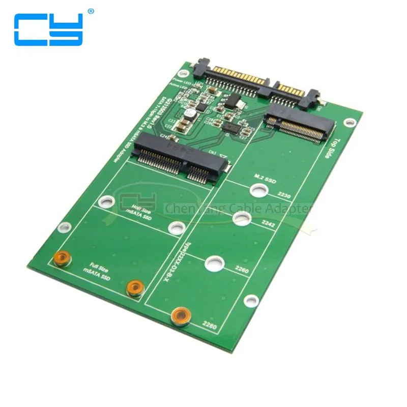 

2 in 1 Combo Mini PCI- E 2 Lane M.2 NGFF & mSATA SSD to SATA 3.0 III Adapter Converter PCBA