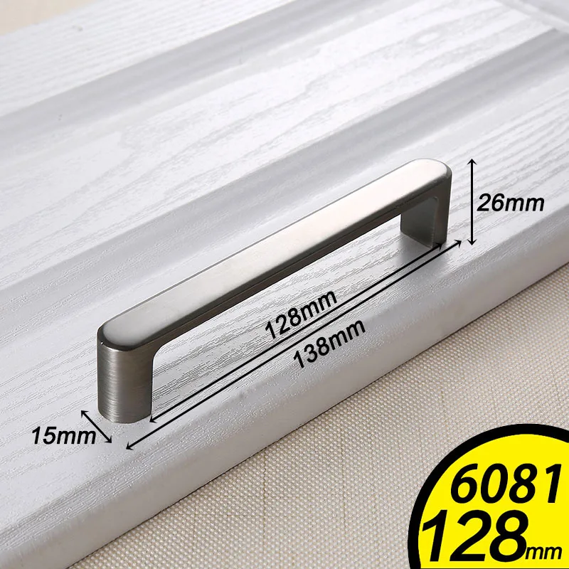 6081-128 MM AOBT Современный матовый Шкаф Ручки Матовый Черный Серый кухонный шкаф дверные ручки для выдвижных ящиков Шкаф Тянет Мебельная ручка - Цвет: 6081-128 MM